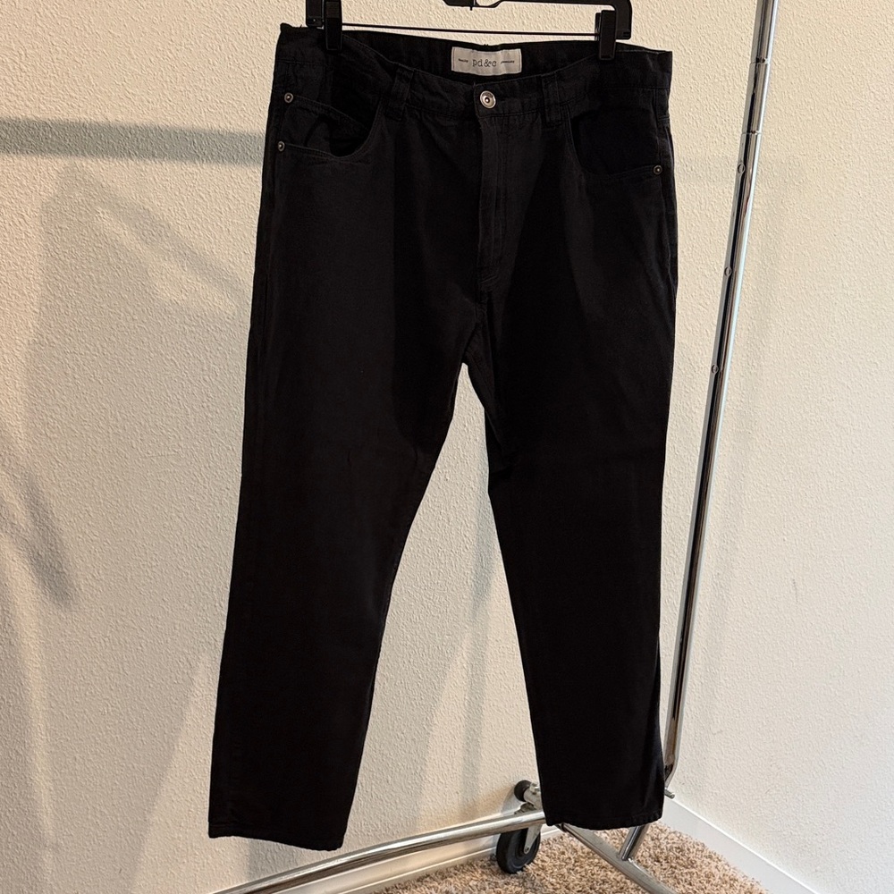 PD&C Men's Classic Black Straight Pants